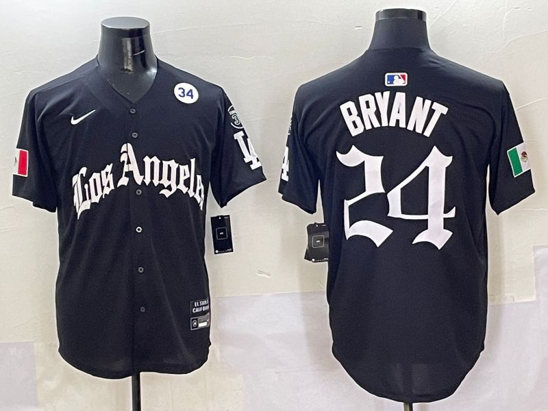Men Los Angeles Dodgers #24 Bryant Black Five generations Joint Name 2025 Nike MLB Jersey style 12->los angeles dodgers->MLB Jersey